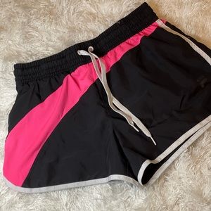 Black and Pink Fila Running Shorts